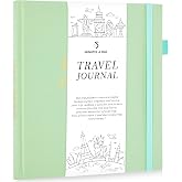 5 MINUTES A DAY Travel Journal for Women, Adventure Book, Light Green | 126 Pages, 20 Trips Travel Planner Notebook, Travel Diary, Vacation Planner, Traveler Journal, Travel Gift for Women