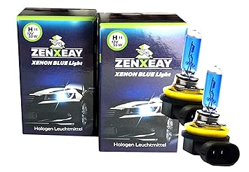 ZENXEAY H11 Xenon Optik Auto Lampe, Kfz Leuchtmittel, 55W 12V Super White Halogen, 2 Stück, passgenau für diverse Pkw