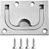 TEANTECH 316 Stainless Steel Hatch Pull Flush Lift Boat Ring Hatches Pull Handle with Mount Screws for Boat Deck Hatch Handle and Home Furniture Recessed Handle etc