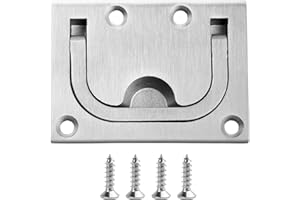 TEANTECH 316 Stainless Steel Hatch Pull Flush Lift Boat Ring Hatches Pull Handle with Mount Screws for Boat Deck Hatch Handle and Home Furniture Recessed Handle etc