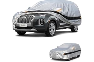 Holthly 10 Layers SUV Car Cover Custom Fit for Hyundai Palisade (2019-2024) Waterproof All Weather for Automobiles, Outdoor Full Cover Rain Sun UV Protection.Silver