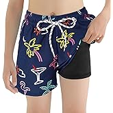 Century Star Boys Swim Trunks Shorts with Compression Liner Toddler Quick Dry Bathing Suit