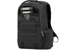 TACTICAL BABY GEAR TBG - Mens Tactical Diaper Bag Backpack w/Built-in Changing Mat, Stroller Strap (Black 4th Gen)