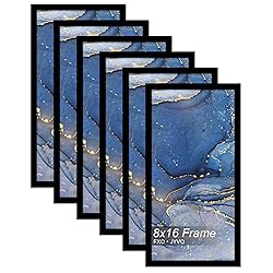 Fxojyvo 8x16 Picture Frame Set of 6, Black Frame