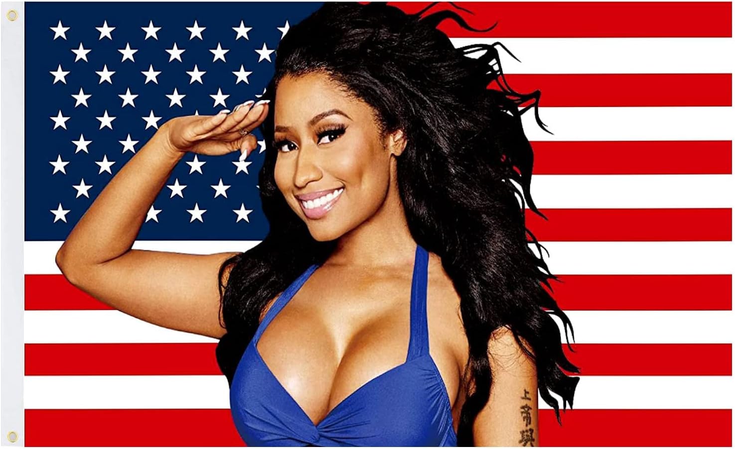 Flags - Nicki Minaj Flag Nic-ki Min-aj American Flag Vivid Colors Double Stitched and 2 Brass Grommets 3x5 FT Banner