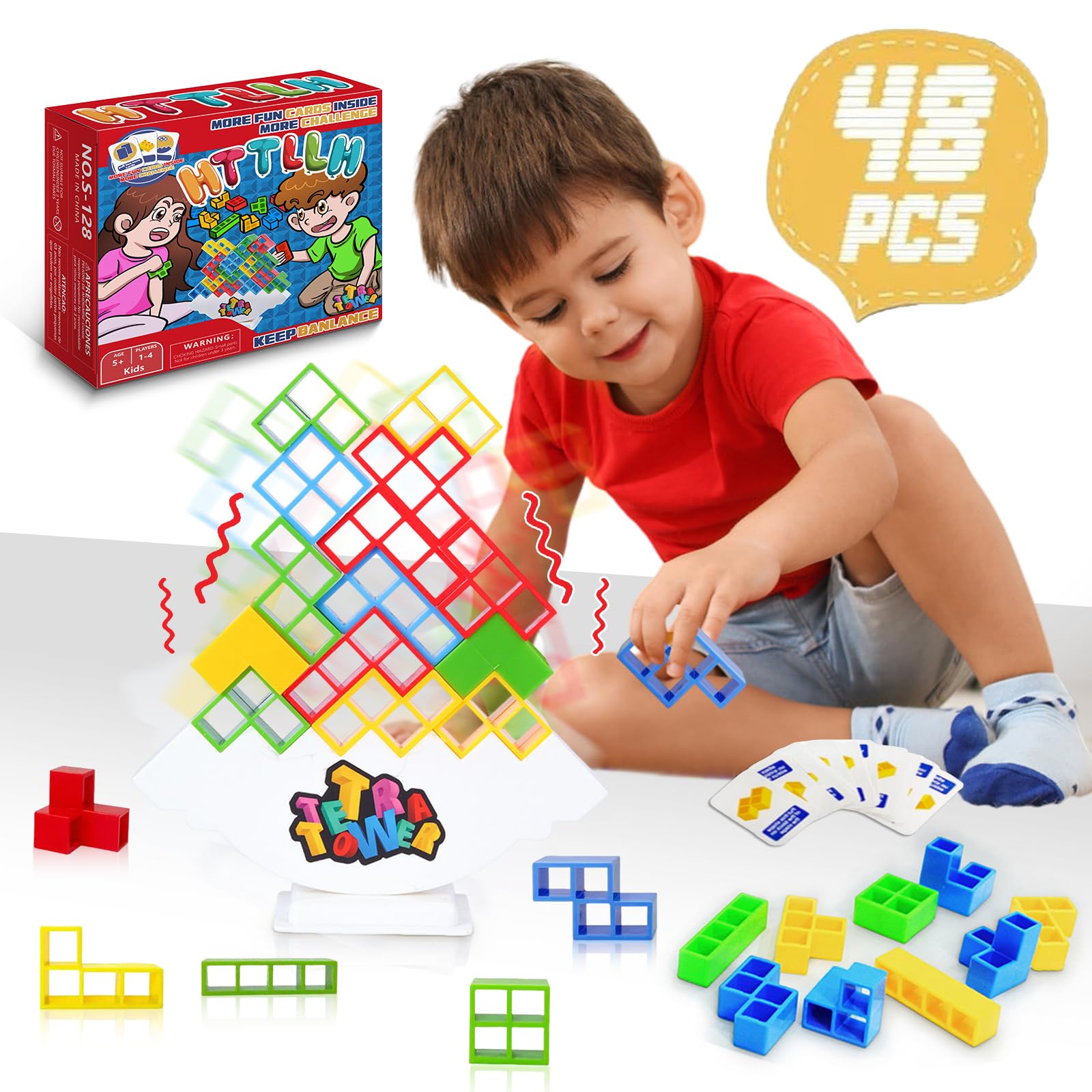 Photo 1 of HTTLLH 48PCS Tetra Tower Games - Exciting Stacking Board Game for Team Building, Family Parties, and Travel