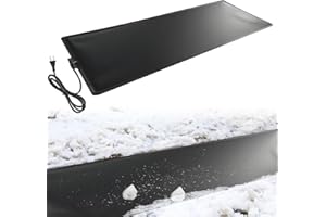 JOJOCY Heated Snow Melting Mat Outdoor, 110V TPU Anti-Slip Ice Melting Mat for Driveway, Walkway, Stairs & Roof 15Ft Cord (36
