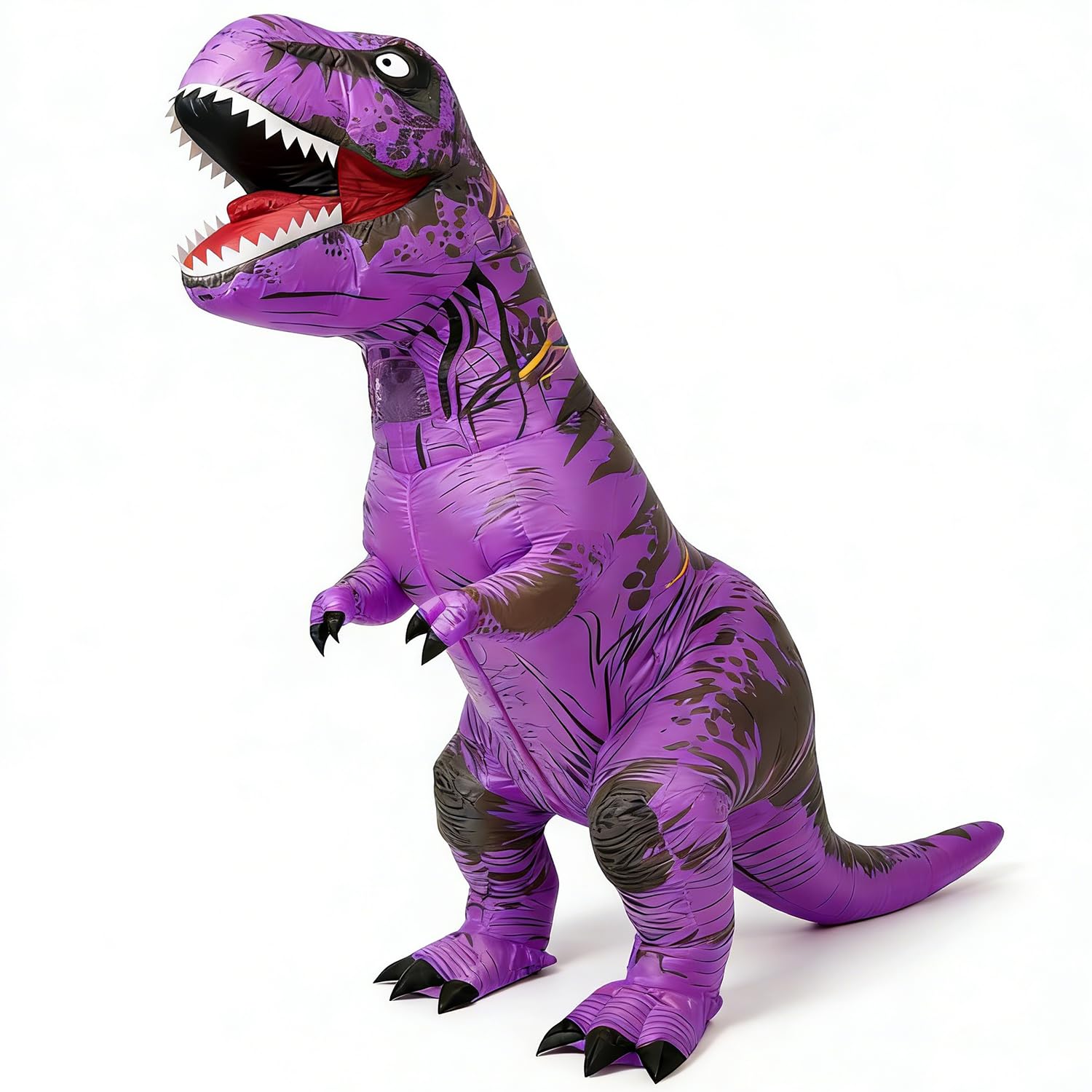 JASHKE Inflatable Dinosaur Costume Adult Blow up Trex Costumes Inflatable Dino Suit Halloween Costumes Fancy Dress for Adult (Purple)