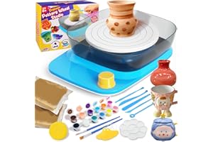 Innofans Pottery Wheel for Kids - Complete Pottery Kit & Tools for Beginners, Plug-in Rechargeable Battery, Upgraded Detachable Turntable Adjustable Speed, DIY Clay Maker for Kids 9-12 (Patented)