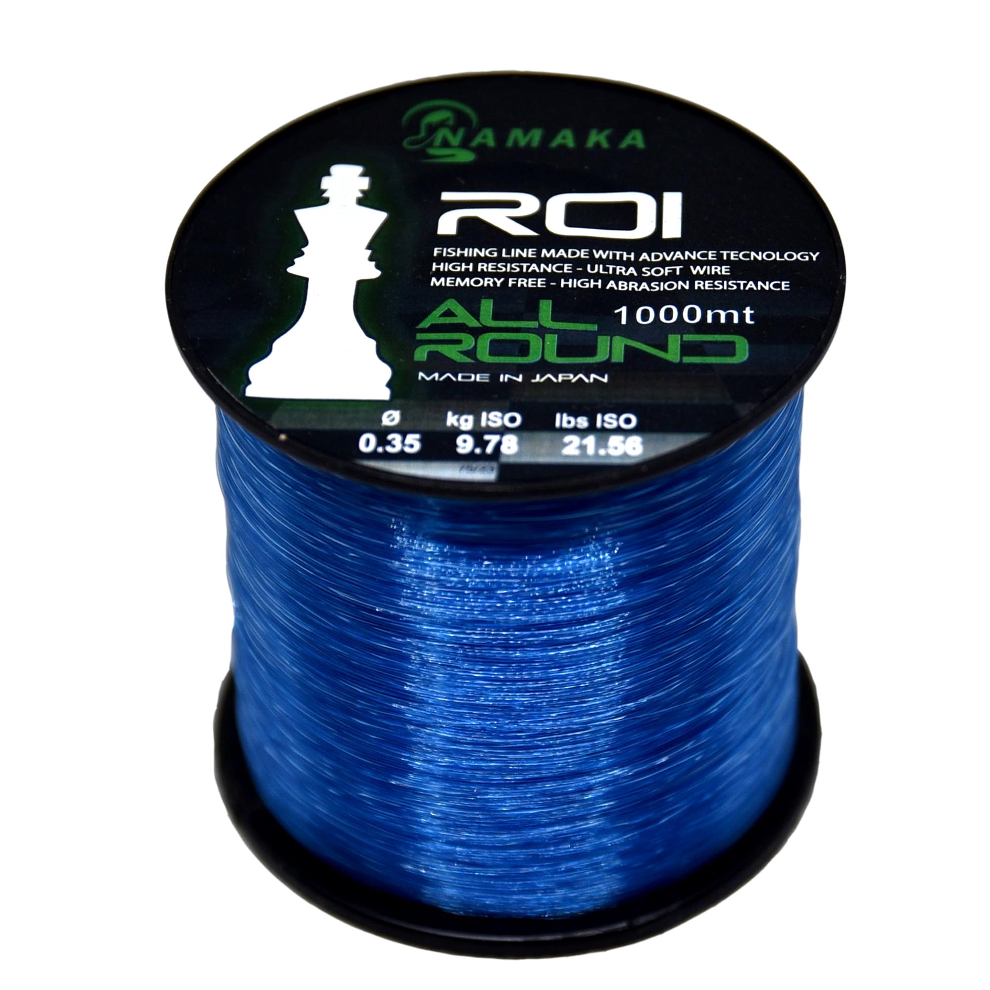 NAMAKA® Roi Fluorocarbon Coating All Round Fishing Line MT 1000 Diameter 0.20 to 0.80 (Diameter 0.7 mm - 30 kg - 1000 m, Single Line Roi Blue)
