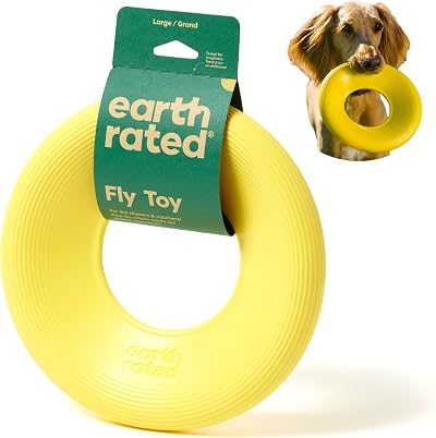Earth Rated Flying Disc Dog Toy Large 8.7 inch Yellow Floating Saucer