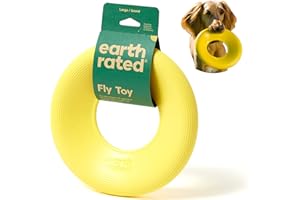 Earth Rated Flying Disc Toy for Dogs and Puppies, Interactive Dog Toys, Saucer Floats in Water, Large, Yellow