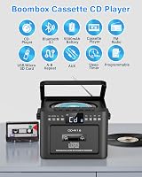 GREADIO Portable CD Player Boombox Bluetooth FM 5000mAh Battery view 2