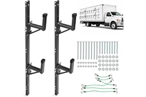 Kojem Adjustable Side Mount Trailer Ladder Rack - Universal Steel Rack, Compatible with Enclosed/Open Trailers, 400lbs Load C