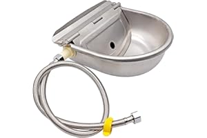 MUDUOBAN Dog Water Bowl Dispenser Automatic Waterer,Self Filling Outdoor Large Dog Water Bowl,Animal Drinking Water Bowl Stainless Steel,Livestock Water Trough for Horse Chicken Poultry