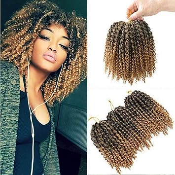 Amazon Com 9 Pieces Marlybob Crochet Hair 8 Inch Synthetic