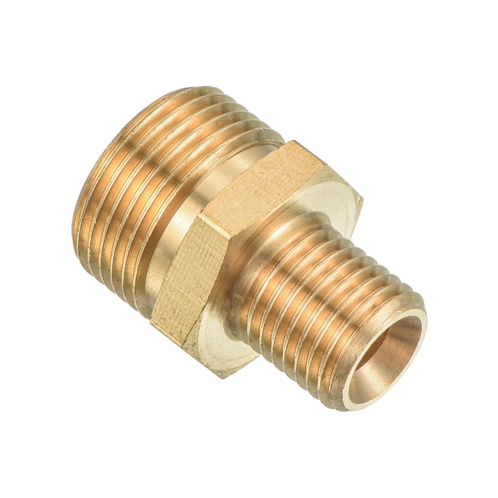 PATIKIL Pipe Fitting, M22 to M14 Male Thread Hex Extension Connector Adapter 1.22 Inch for Garden Water Pipes, Gold