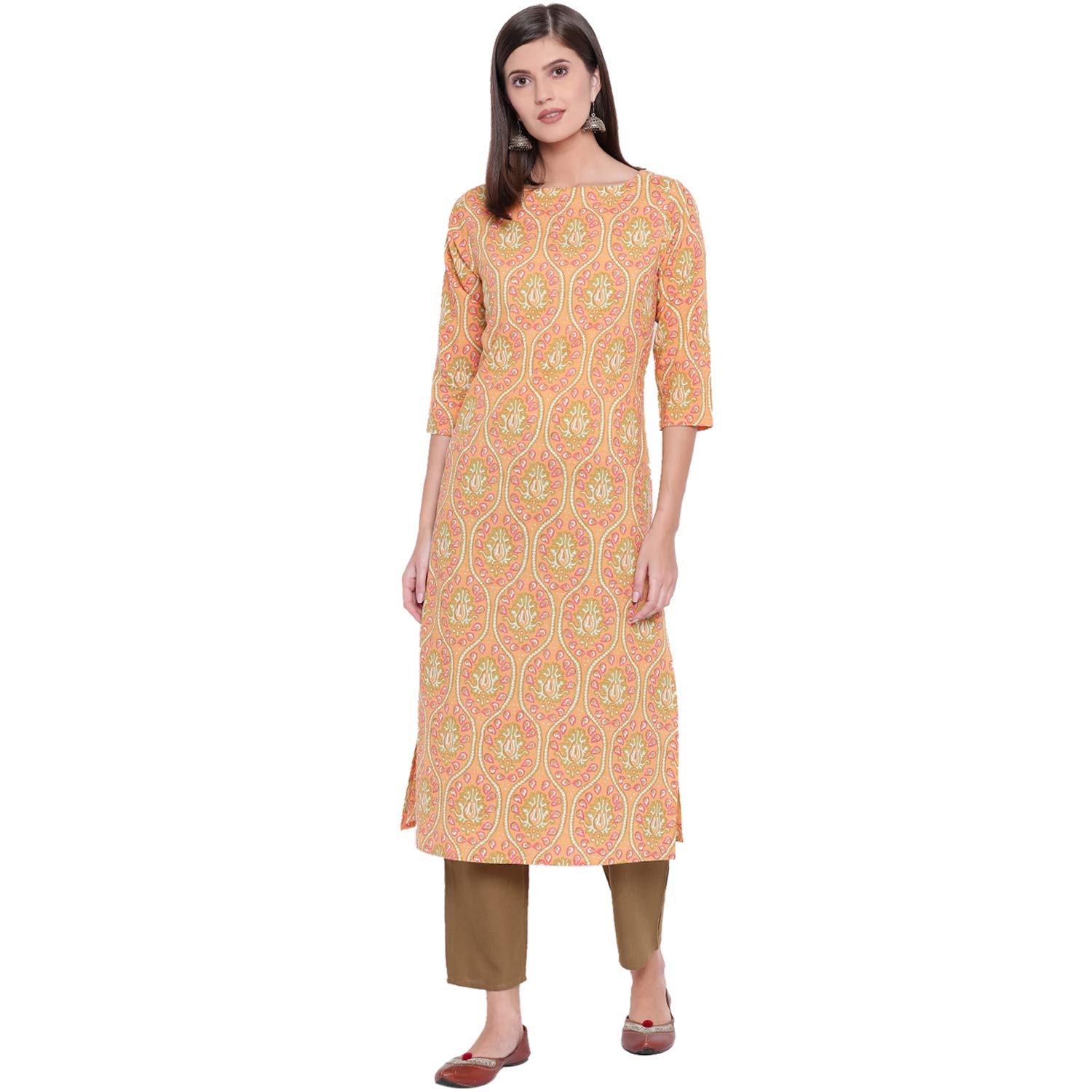 Boat neck kurti with palazzo Clearance