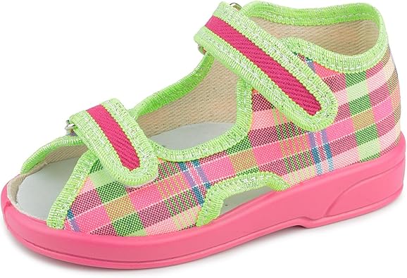 pink and green sandals