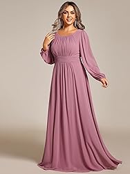 Ever-Pretty Women's Round Neck Long Lantern Sleeves