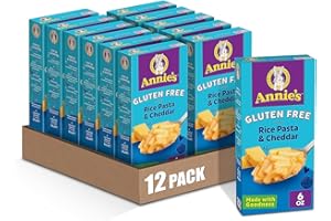 ANNIE'S HOMEGROWN Annie's Gluten Free Macaroni and Cheese, Rice Pasta and Cheddar, 6 oz (Pack of 12)