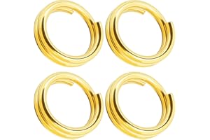 HINZIC 4pcs 925 Sterling Silver Split Jump Ring, Small Necklace Jewelry Clasp, Open Connector Closures for Key Rings Bracelet Earring Charm- Gold