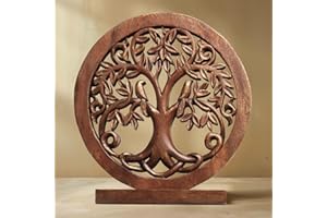 Decozen Solid Wood Tree of Life Sculpture - Christmas Decor, Home Decor, Living Room, Boho, Coffee Table, Centerpiece Table Decorations, Mantle, Dining Table Centerpiece, Bathroom Shelf, Farmhouse