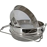 Honey Strainer for 5 Gallon Bucket Stainless Steel Double Sieve Honey Filter Strainer for Clean Honey with Up to 16.5 inches Extendable Arms