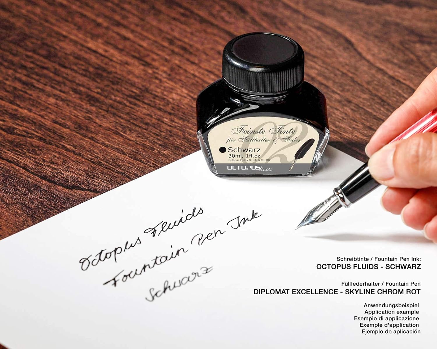 Octopus Finest Fountain Pen Ink Bottle ( 30 Milliliter ) - Black, 30 ml - Image 4