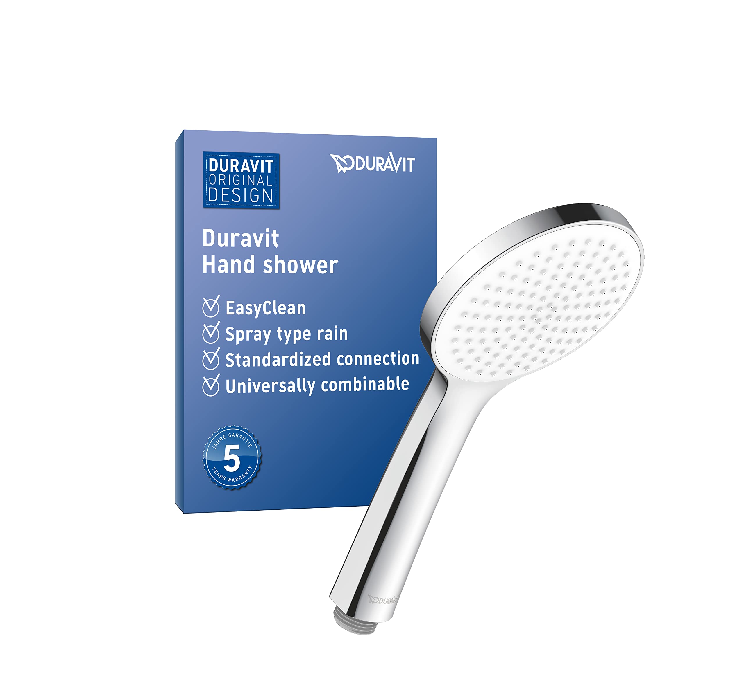 Duravit UV0650013010 Universal Shower Head, Chrome/White