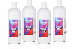 VAXXEN LABS Isopropyl Alcohol 99% (IPA) - USP-NF Concentrated Rubbing Alcohol - Made in USA - 34 Fl Oz/Liter (4 Pack)