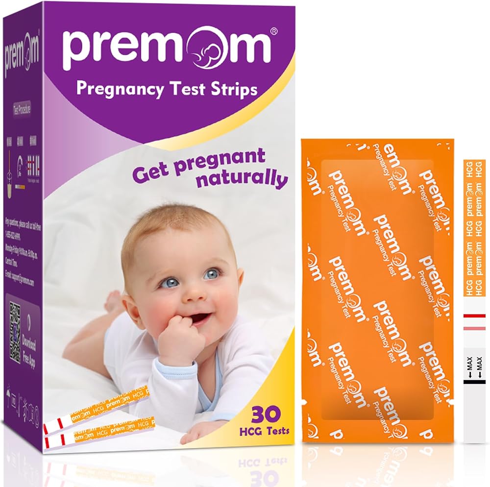 Premom 30 Pack Pregnancy Test Strips Ultra Early 10 mIU/ml HCG Kit