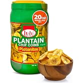 LULU Plantain Chip Coins &ndash; Original Flavor, 20 oz Jar &ndash; Crunchy Plantain Slices &ndash; No Artificial Colors or Preservatives &ndash; Ready-to-Eat Snack, Platanitos Chips in a Container