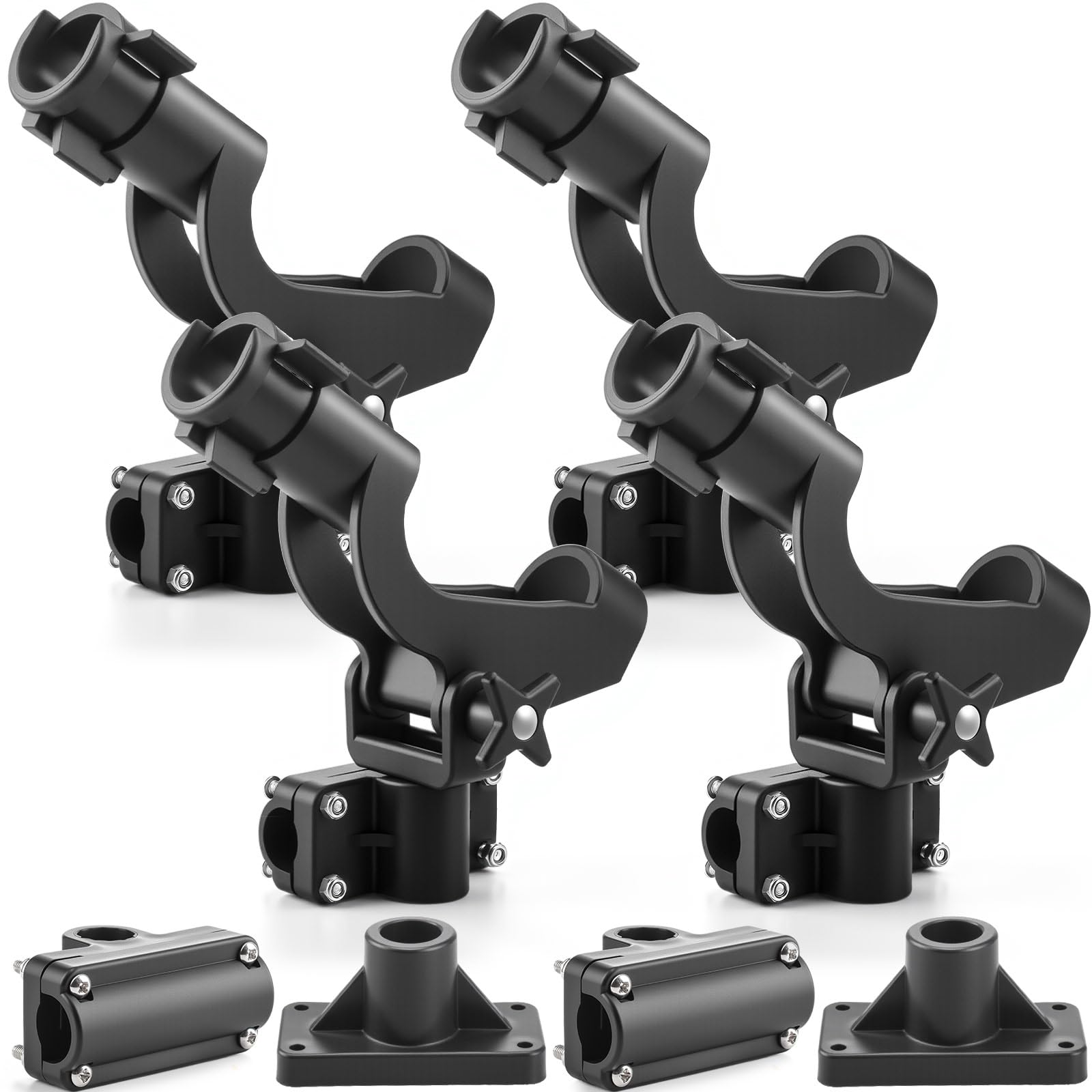 Photo 1 of Liliful 4 Pcs Fishing Rod Holder for Boat Adjustable Kayak Swivel Fishing Pole Holders Accessories, Black(Fashionable)