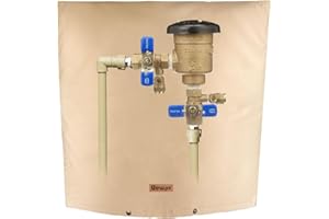 Uewpv Backflow Preventer Pipe Insulation Cover - Irrigation Sprinkler Valve Insulated Pouch - Water Well Pump Cover - Sturdy 5 Layers for Winter Freeze Protection, 24" W x 24" H, Beige