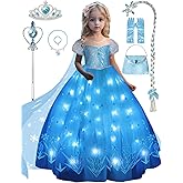 UPORPOR Princess Dresses for Girls, Princess Costume Dress, Girls Halloween Princess Costume with Cape,Toddler Princess Dress Up Clothes, 130