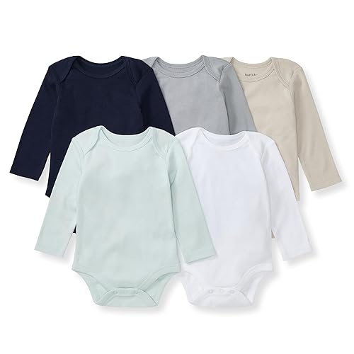 Burt's Bees Baby Organic Cotton Bodysuits – Baby Boy & Girl Short and Long Sleeve One-Pieces, 5-Pack