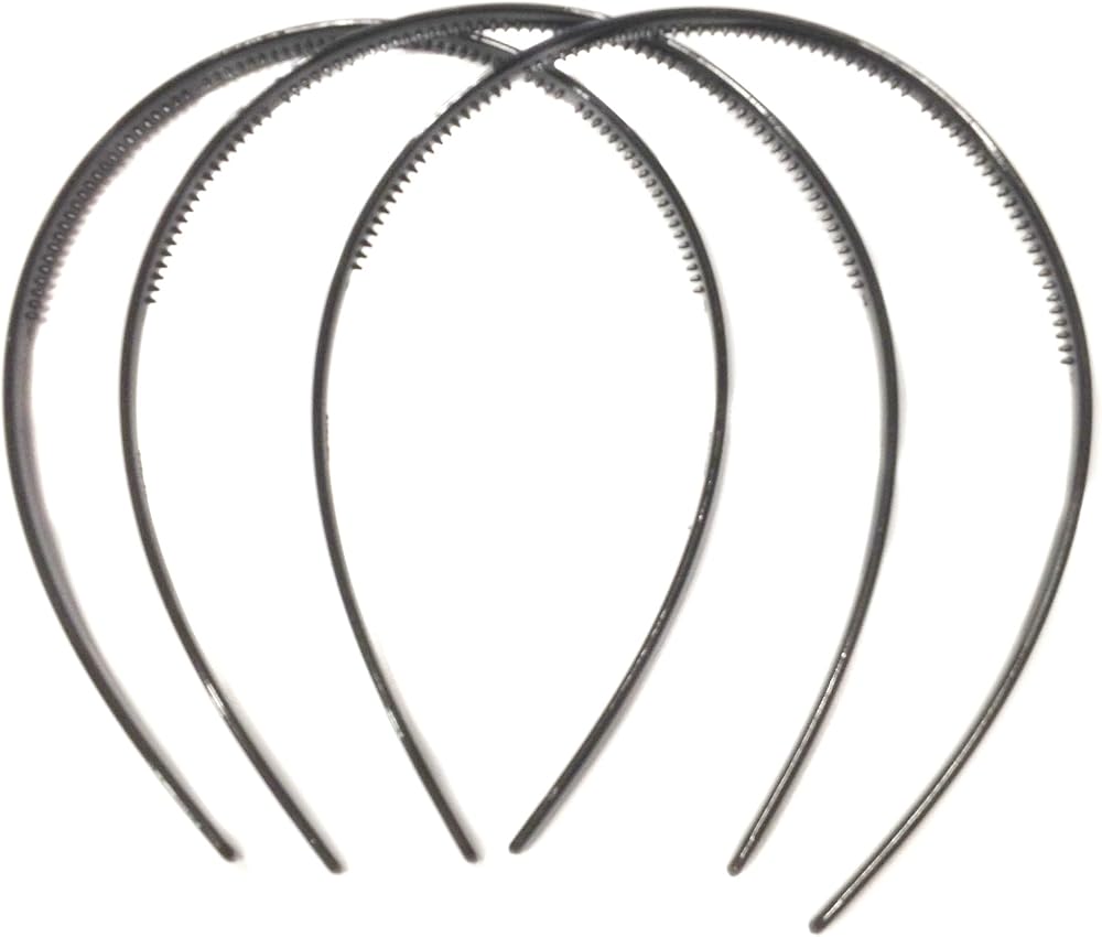 Allsorts 3 Slim Black Alice Bands Thin Headbands Hair Accessories