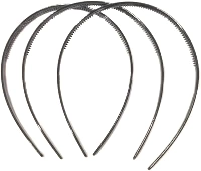 Allsorts 3 Slim Black Alice Bands Thin Headbands Hair Accessories