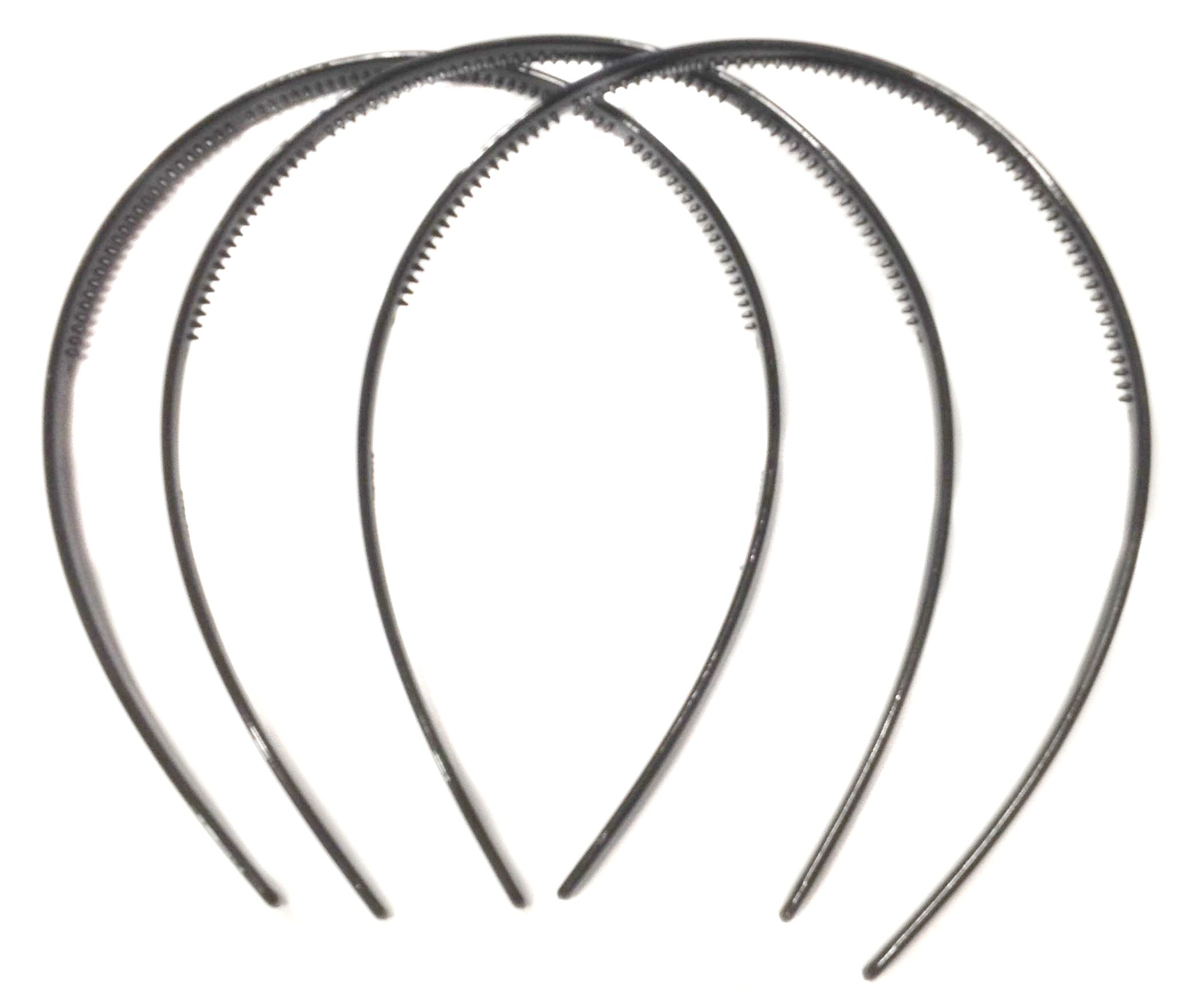 3 Slim Black Alice Bands