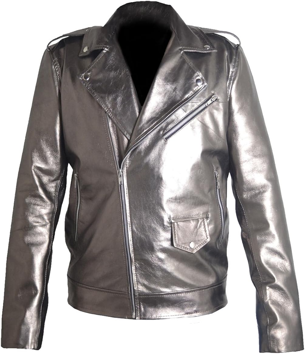 MSHC (X Men Peters (Quick) Silver Faux Leather Jacket XXS5XL Silver at
