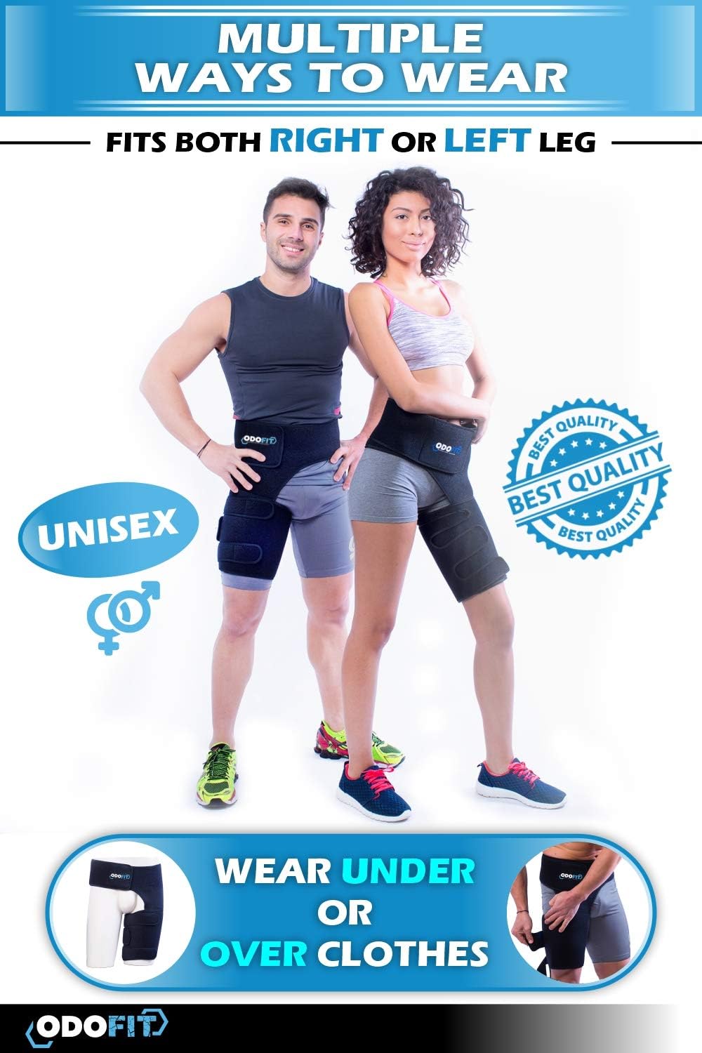 Hip Brace-Groin Wrap for Sciatica Pain Relief Thigh Hamstring Compression Sleeve - Unique Quadriceps Support Hip Flexor Arthritis for Pulled Muscles-Sciatica Nerve Brace Injury for Men (Right Leg): Sports & Outdoors