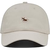 Croogo Men's Athletic Baseball Fitted Cap Embroidery Cute Corgi Dog Dad Hat Outdoor Sports Caps Soft Running Workouts Hat Cap