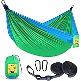 SZHLUX Kids Hammock - Kids Camping Gear, Camping Accessories with 2 Tree Straps and Carabiners for Indoor/Outdoor Use, Sapphi