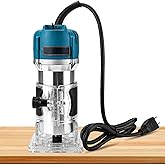 NamYoprce Wood Router,110V 800W 30000R/MIN Palm Router Electric Hand Trimmer Wood Router 1/4" Collets Woodworking Tool Lamina