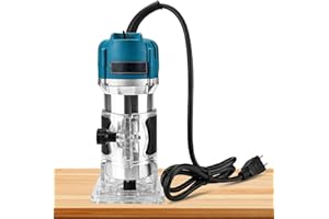NamYoprce Wood Router,110V 800W 30000R/MIN Palm Router Electric Hand Trimmer Wood Router 1/4" Collets Woodworking Tool Lamina