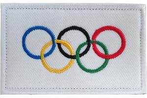 TRENDYLUZ USA TrendyLuz Olympic Games Flag Olympics Rings International Banner Embroidered Hook & Loop Patch