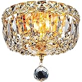 Elegant Lighting 2528F8G/RC Royal Cut Clear Crystal Tranquil 2-Light, Single-Tier Flush Mount Crystal Chandelier, Finished in