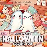 Cute & Cozy Halloween Coloring Book: 50 Adorable & Spooky Designs in Comfy, Hygge Style with an Autumn Vibe – Bold & Easy for