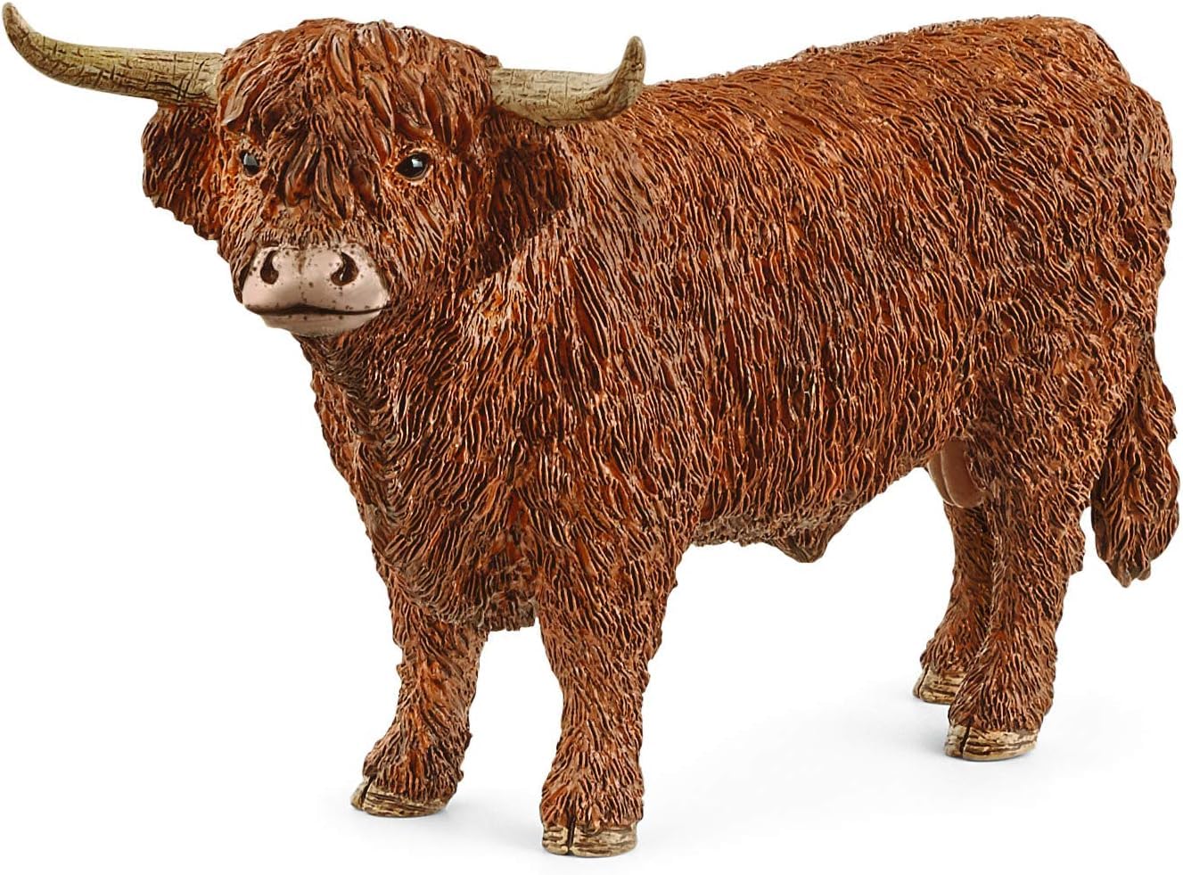 SCHLEICH Farm World Realistic Highland Bull Cow Animal Figurine - Highly Detailed and Durable Farm Animal Toy, Fun and Educational Play for Boys and Girls, Gift for Kids Ages 3+